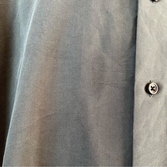 Haggar Mens Button Up Long Sleeve Shirt Green Sz XL - Picture 11 of 16